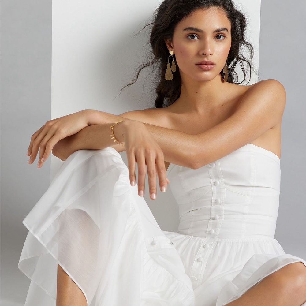 NWT Anthropologie Island Flounced Maxi Dress - Picture 2 of 5